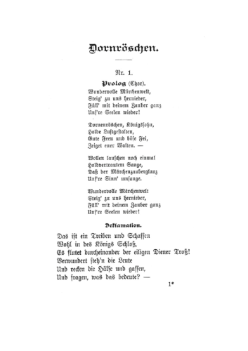 Reinecke: Dornröschen op. 139 Textbuch