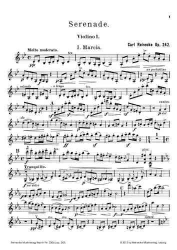 Reinecke: Serenade für Streichorchester op. 242, Stimmensatz