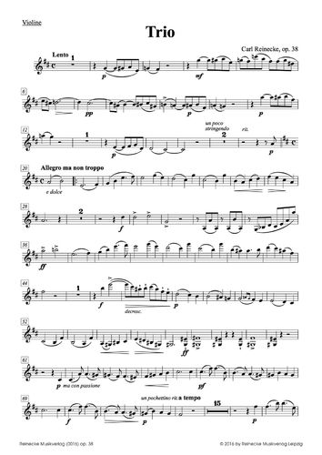 Reinecke: Trio für Klavier, Violine und Violoncello op. 38